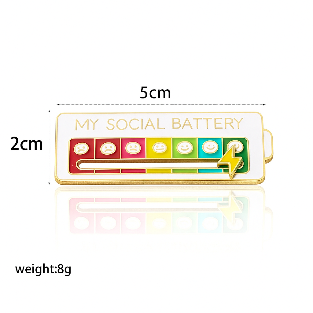 Social Battery Status Brooch