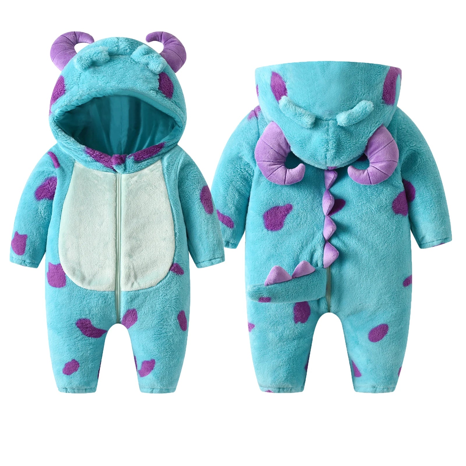 #1 Baby Fleece Animal Jumpsuit