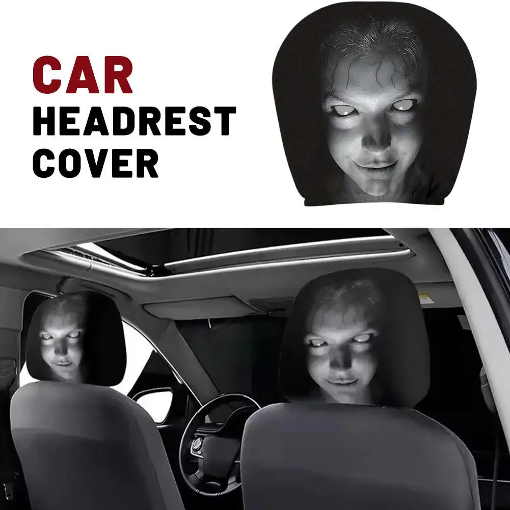 #1 Horror Face Car Headrest Cover