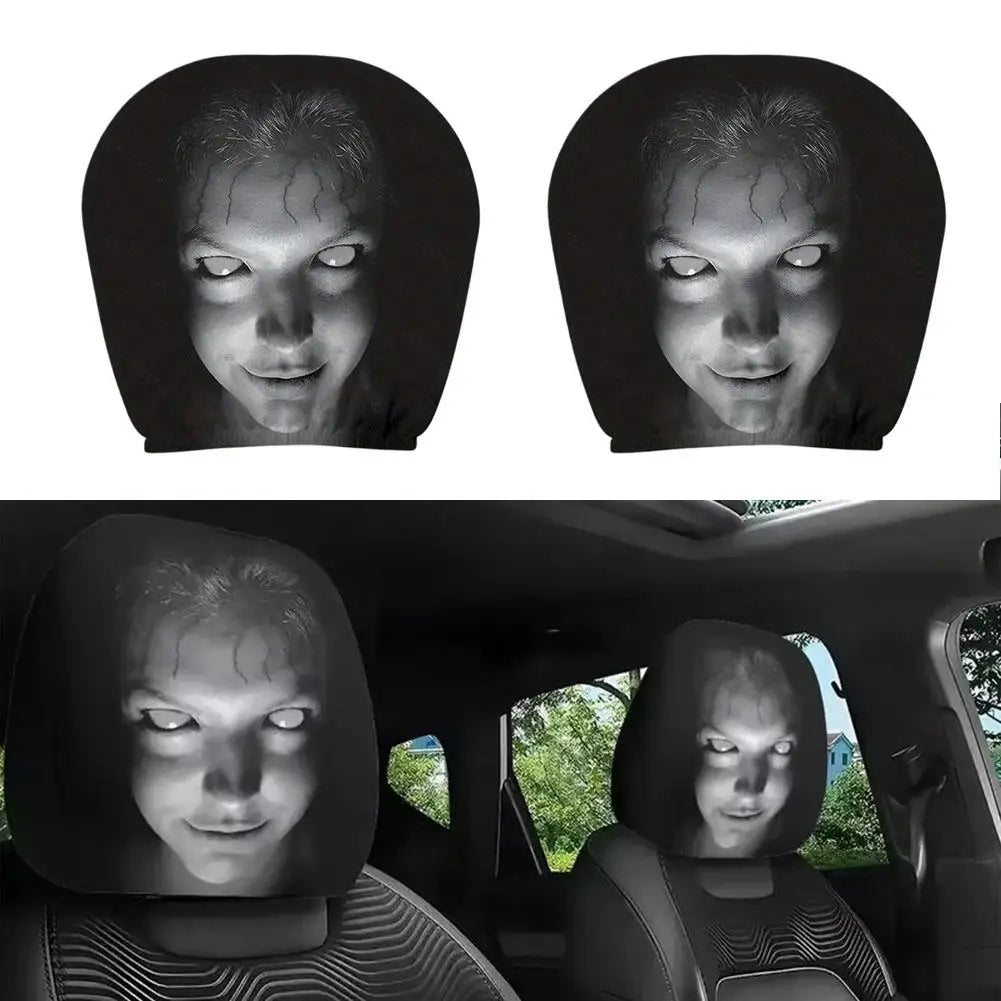 #1 Horror Face Car Headrest Cover