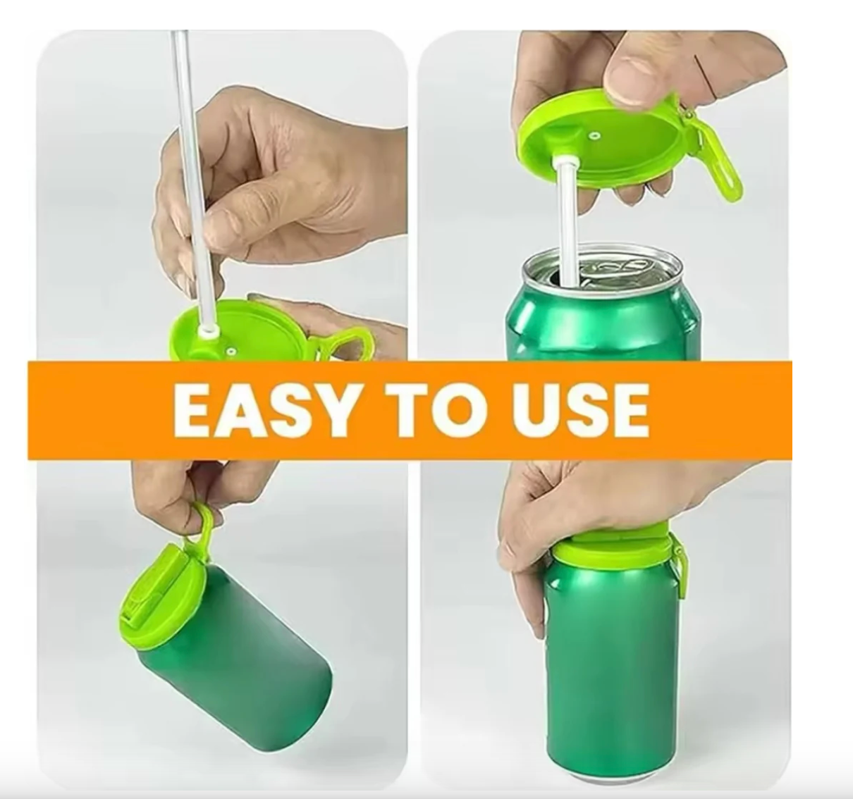 Soda Can Lid with Straw