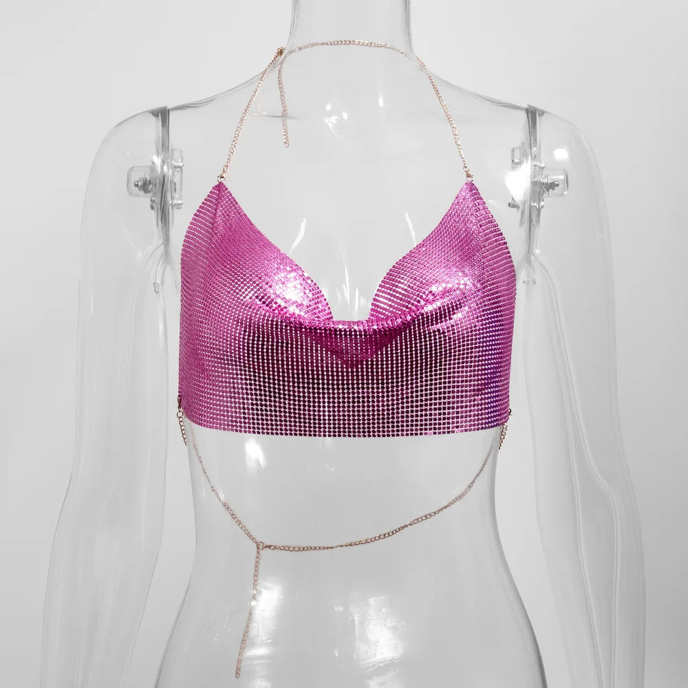 Sexy Metallic Crop Top