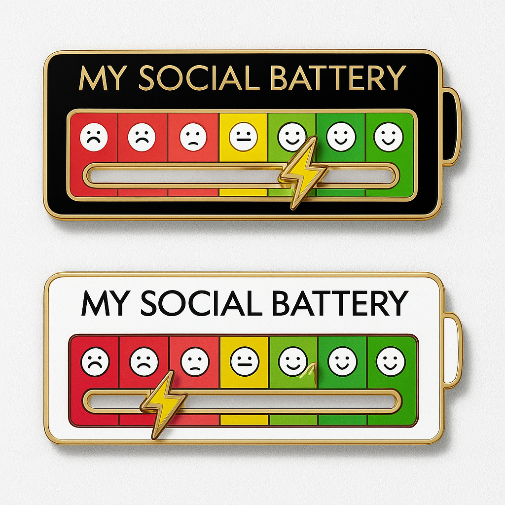Social Battery Status Brooch