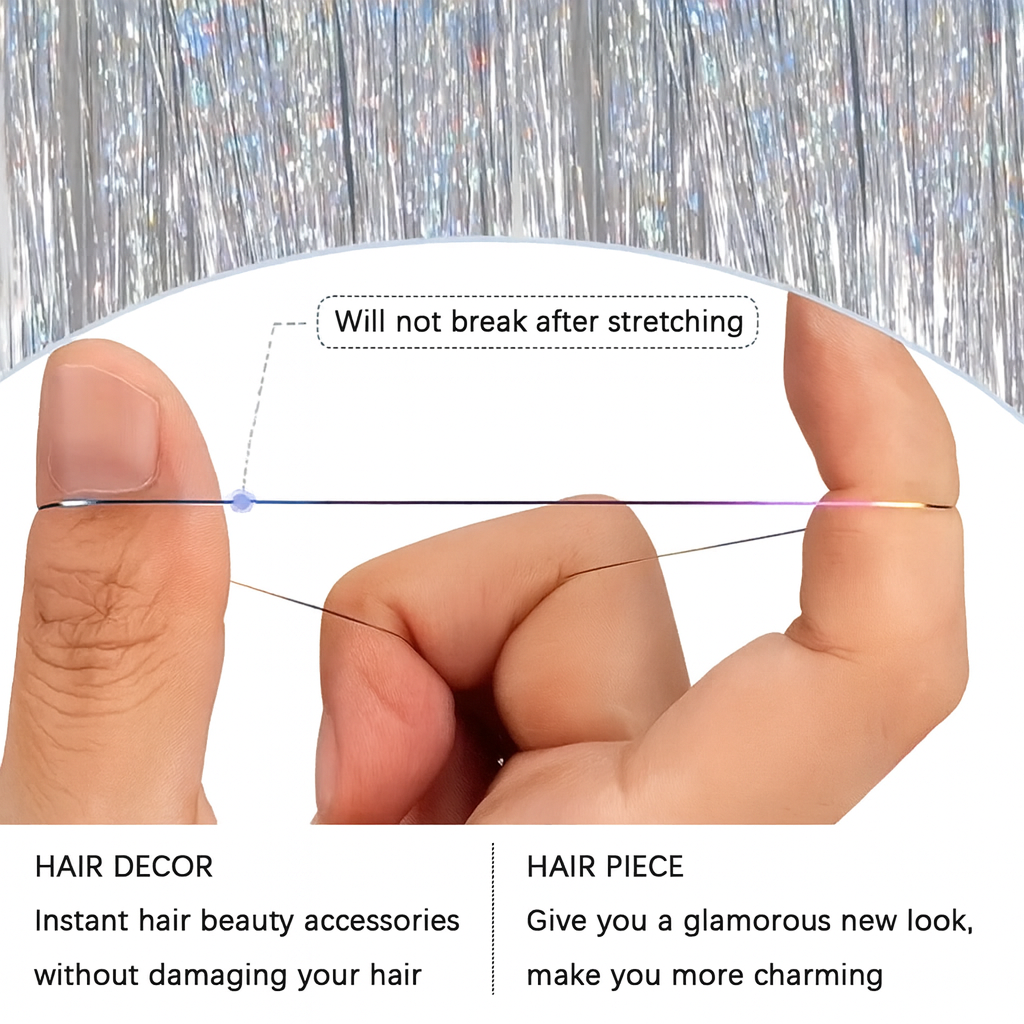 Sparkling Tinsel Hair Extensions