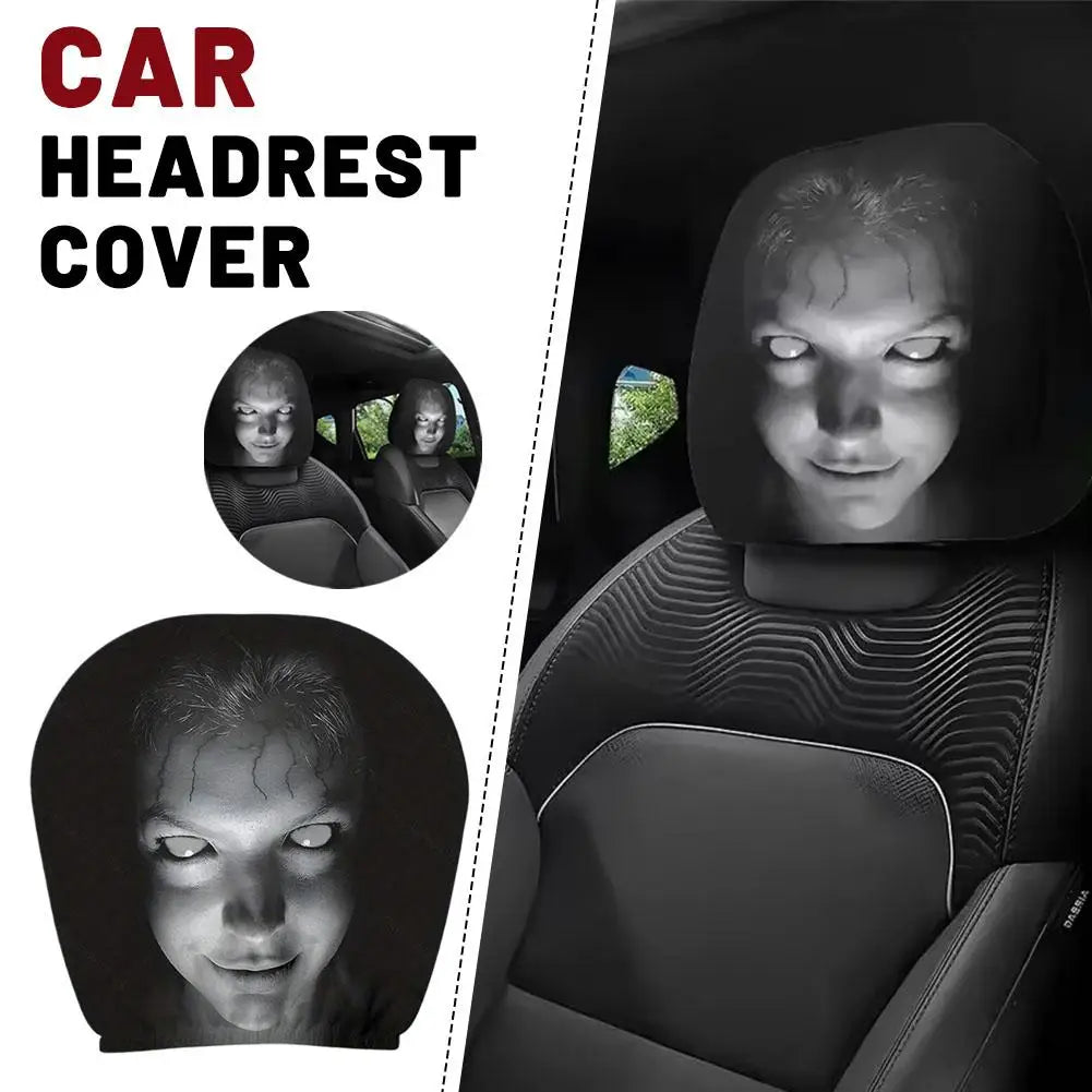 #1 Horror Face Car Headrest Cover