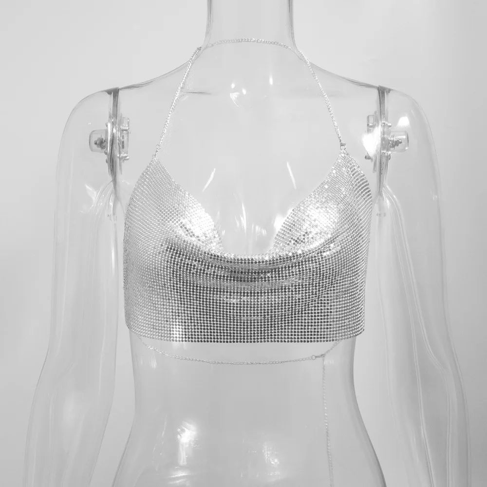 Sexy Metallic Crop Top