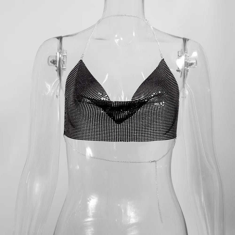 Sexy Metallic Crop Top