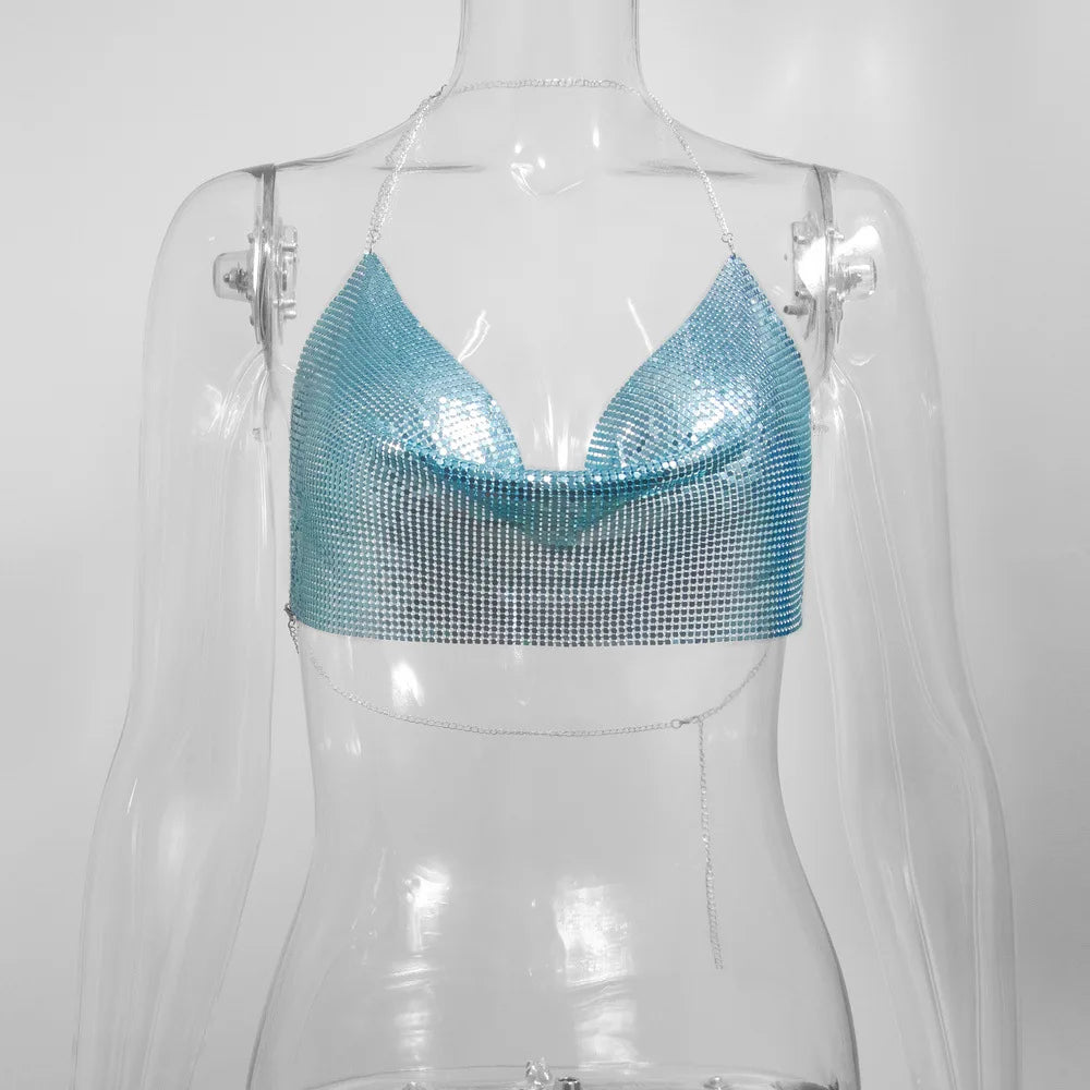 Sexy Metallic Crop Top