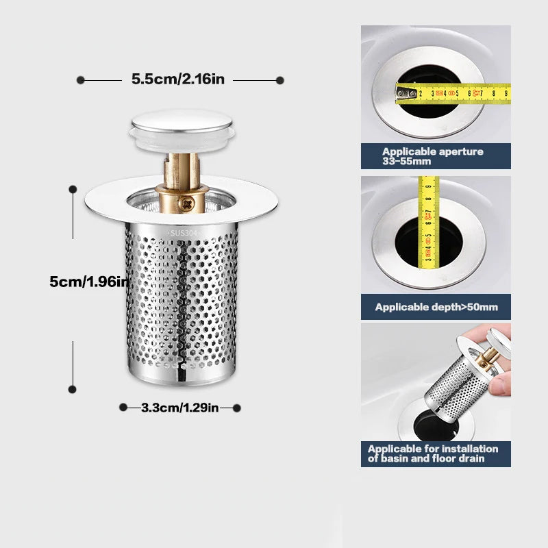 Sink Drain Stopper with Filter