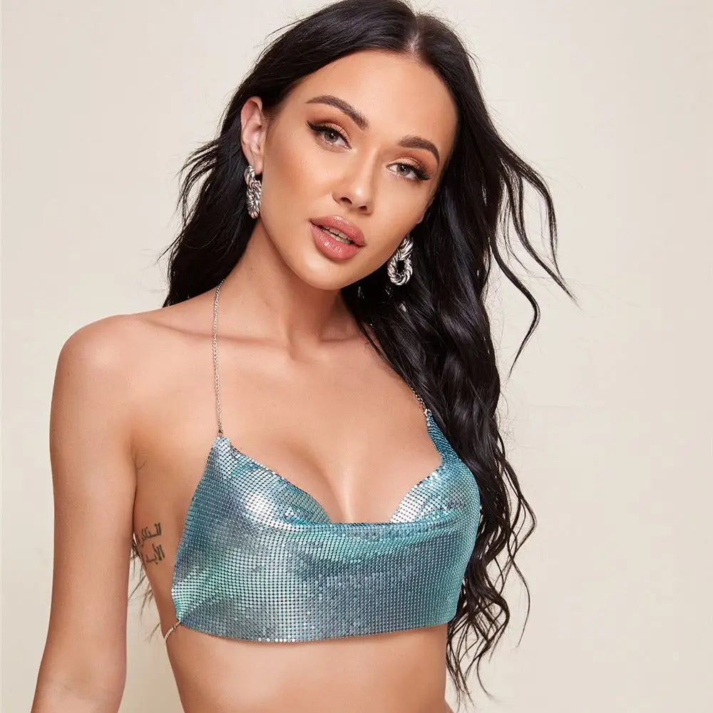 Sexy Metallic Crop Top